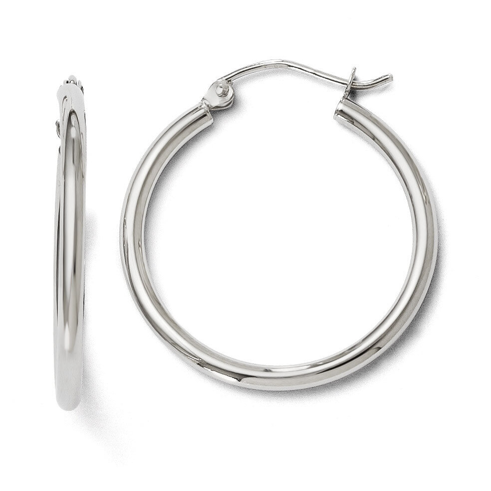 Leslie&#39;s Polished Hoop Earrings - 14k White Gold HB-94H, MPN: 94H, 886774569277