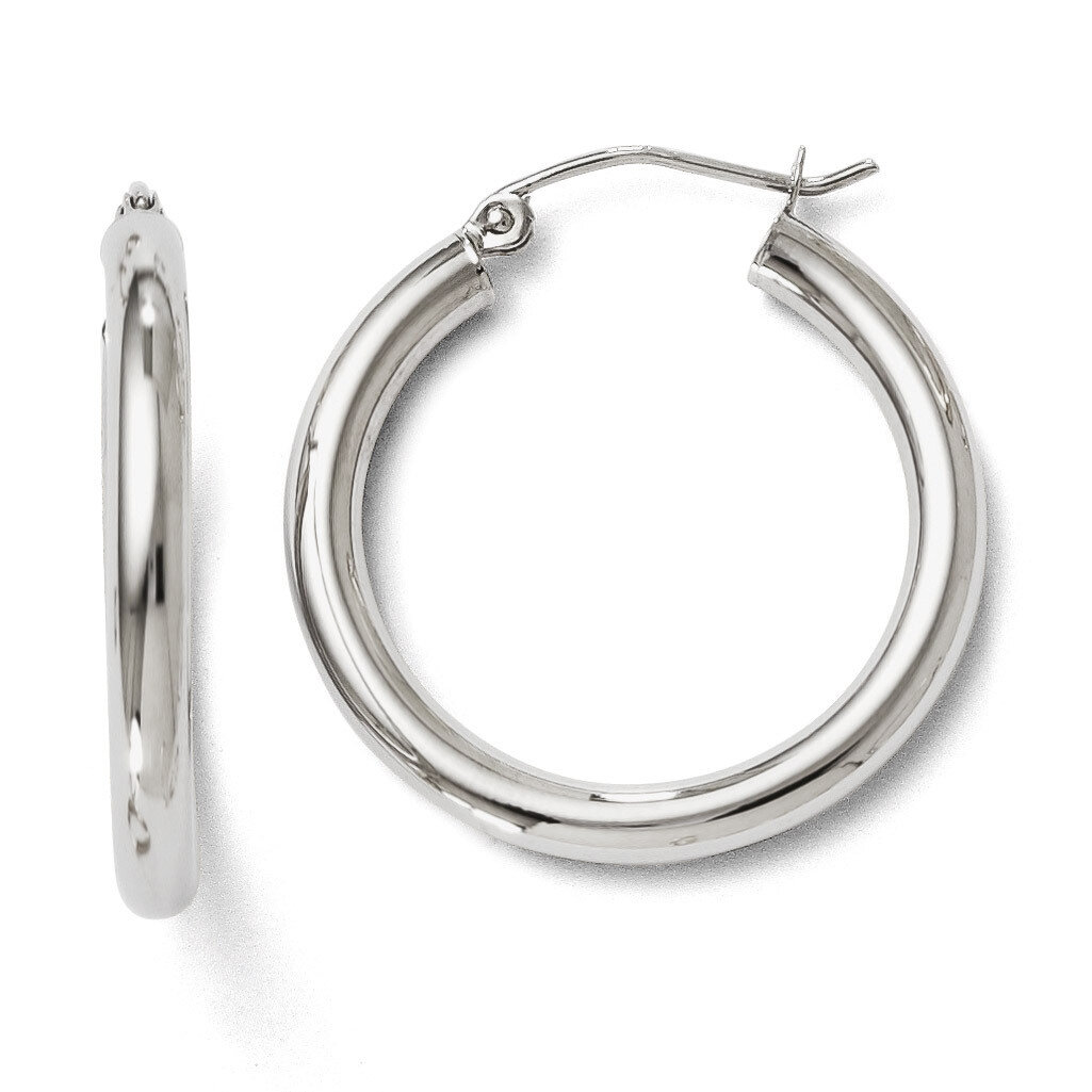 Leslie&#39;s Polished Hoop Earrings - 14k White Gold HB-96H, MPN: 96H, 883957021720