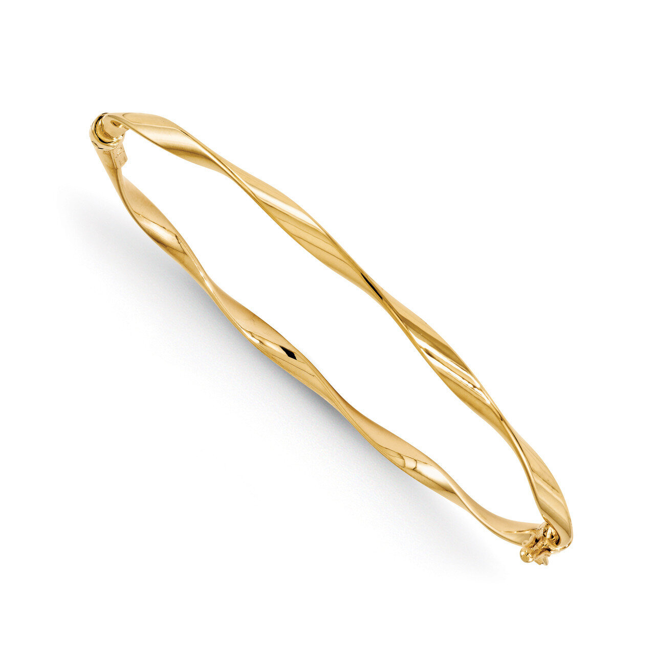 Leslie&#39;s Polished Twisted Hinged Bangle - 14k Gold HB-BW8, MPN: BW8, 886774269740