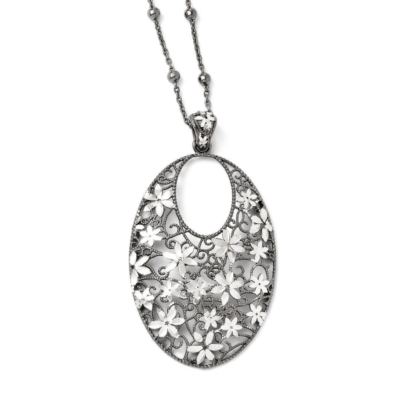 Rhodium-plated Necklace - Sterling Silver HB-F111