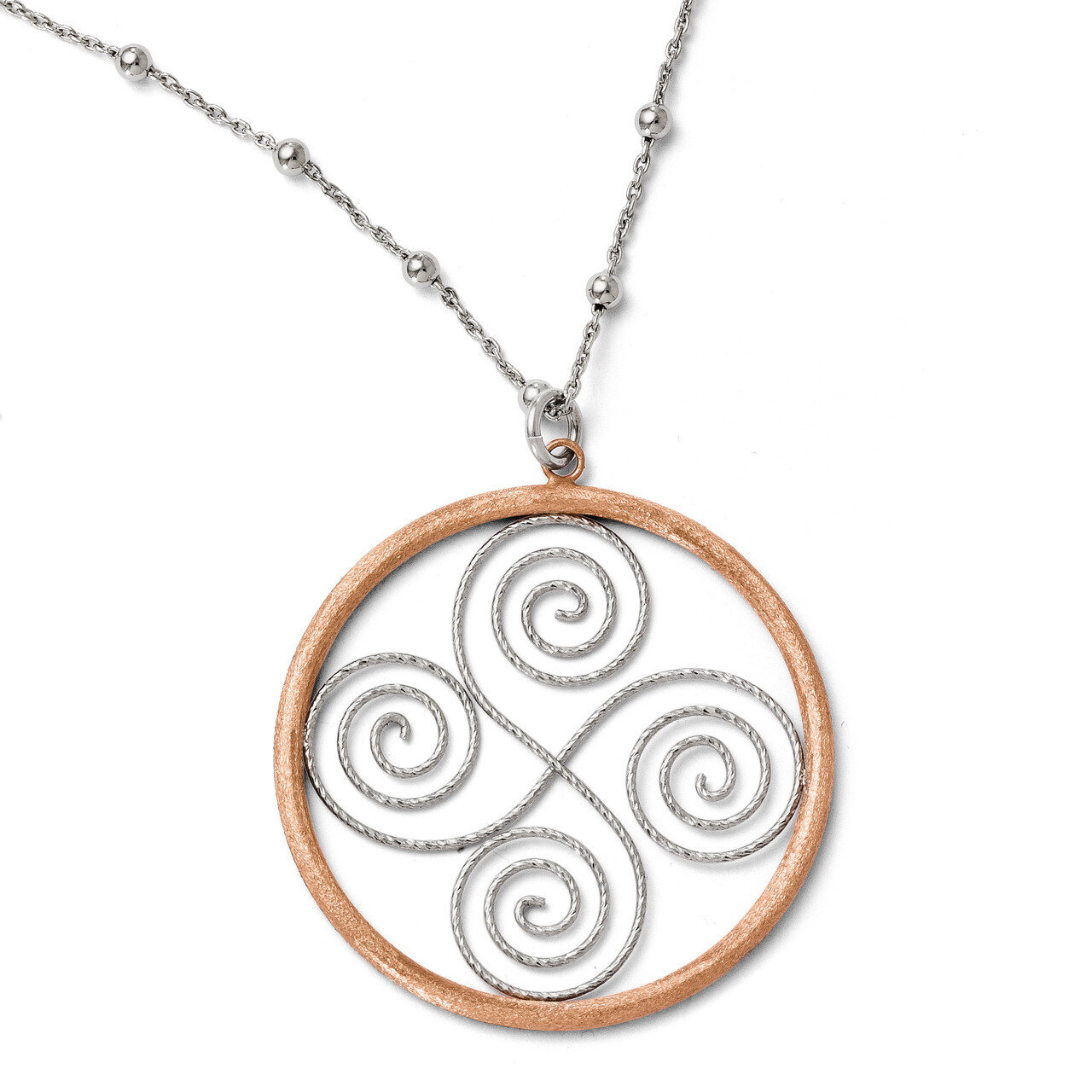 Leslie&#39;s Rose Gold-plated Necklace - Sterling Silver HB-F129, MPN: F129, 886774987552