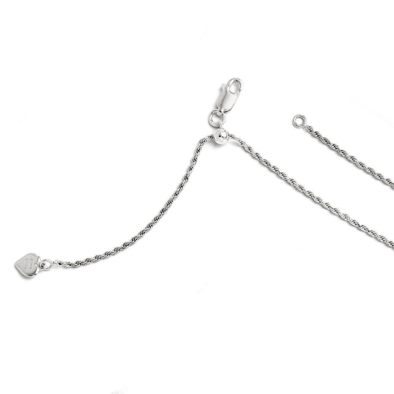 Adjustable Rope Chain 30 Inch - Sterling Silver HB-FC14-30