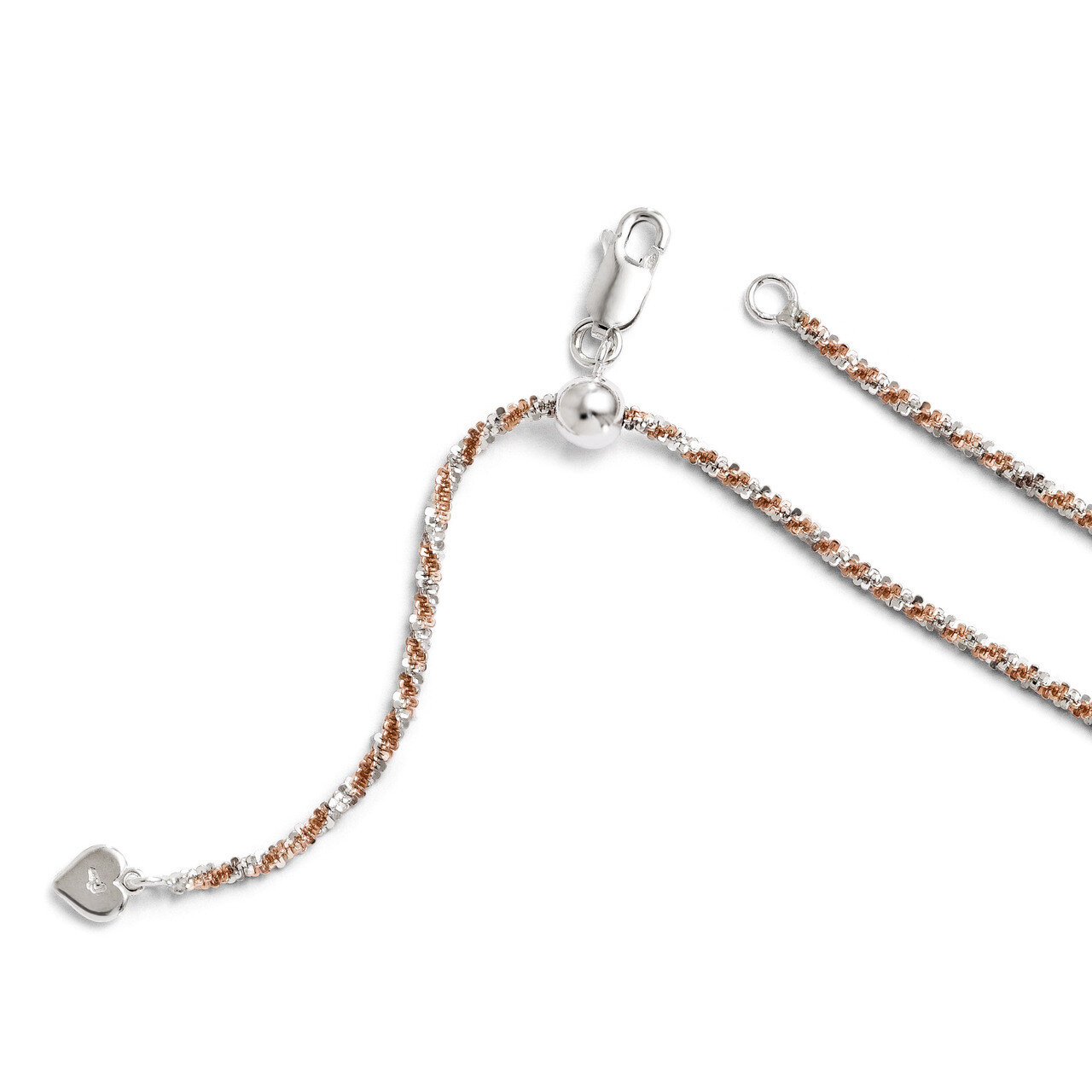 Rose Gold-plated Adjustable Cyclone Chain 22 Inch - Sterling Silver HB-FC94-22