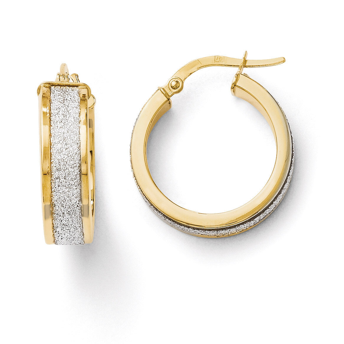 Leslie&#39;s Fancy Glimmer Infused Hoop Earrings - 14k Gold HB-LE132, MPN: LE132, 886774569390