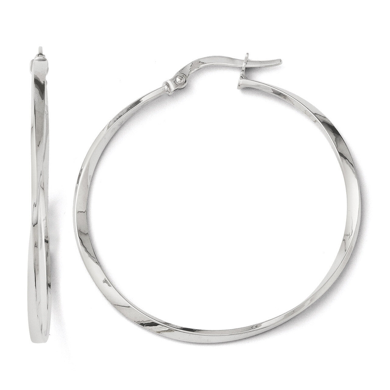 Leslie's Twisted Hoop Earrings - 14k White Gold HB-LE165, MPN: LE165, 883957021492
