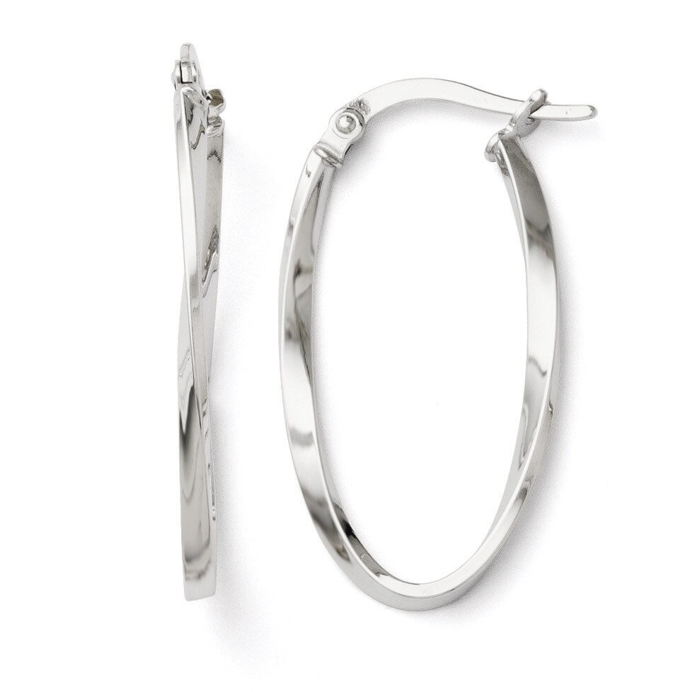 Leslie&#39;s Twisted Oval Hoop Earrings - 14k White Gold HB-LE167, MPN: LE167, 883957021461