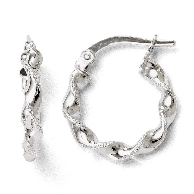 Leslie&#39;s Twisted Hoop Earrings - 14k White Gold HB-LE202, MPN: LE202, 883957023380