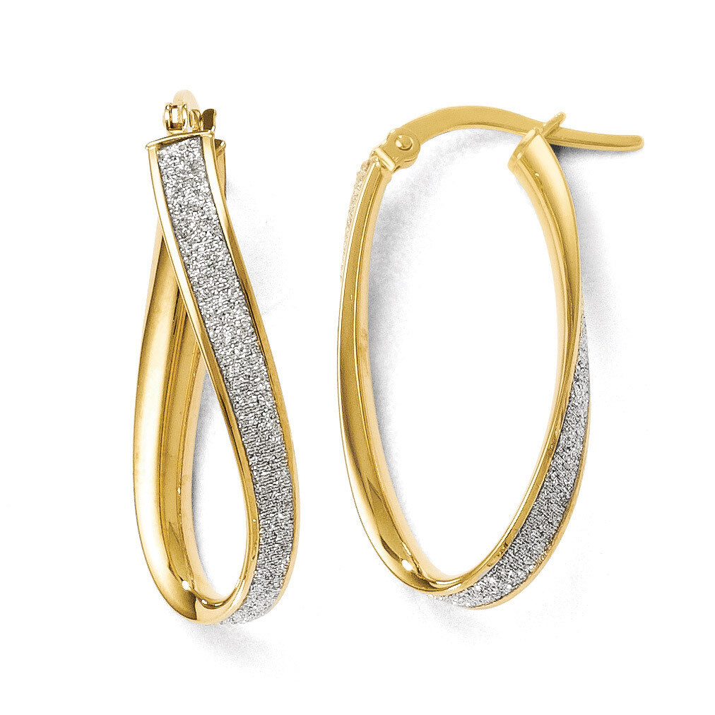 Leslie&#39;s Polished Glimmer Infused Oval Twist Hoop Earrings - 14k Gold HB-LE276, MPN: LE276, 8867745…