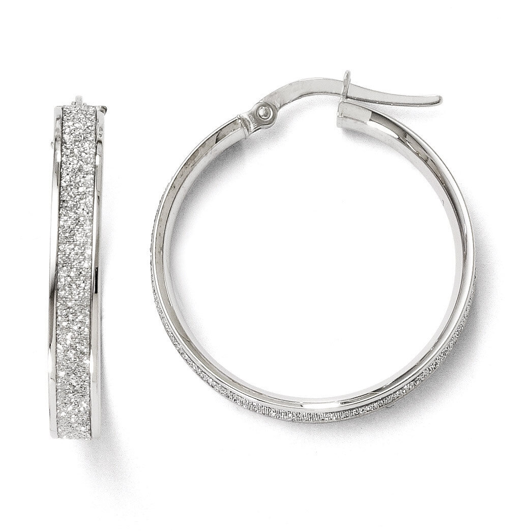 Leslie&#39;s Polished Glimmer Infused Hoop Earrings - 14k White Gold HB-LE300, MPN: LE300, 883957024103