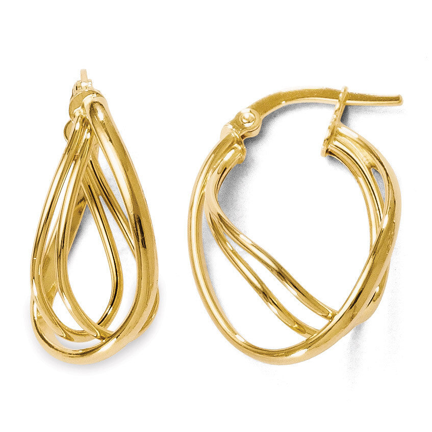 Polished Twist Hoop Earrings - 14k Gold HB-LE316