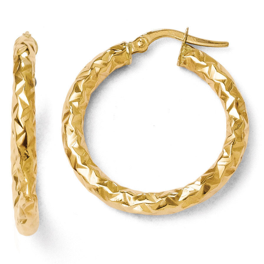 Leslie&#39;s ForeverLite Polished and Textured Hoop Earrings - 14k Gold HB-LE436, MPN: LE436, 883957023…