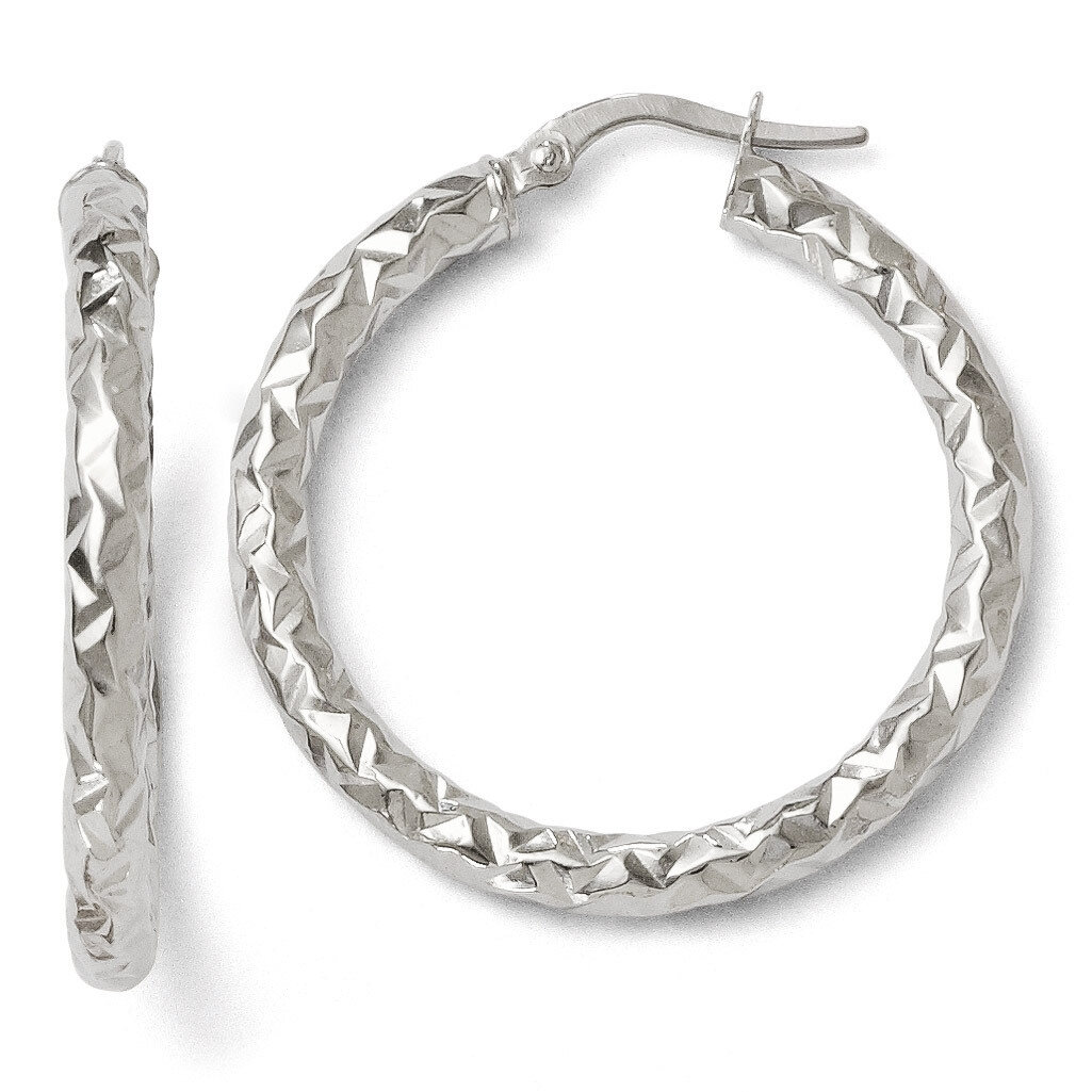 Leslie&#39;s ForeverLite Polished and Textured Earrings - 14k White Gold HB-LE437, MPN: LE437, 88395702…