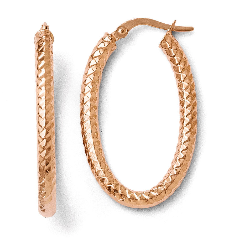Leslie&#39;s 14k ForeverLite Rose Gold Polished and Textured Earrings, MPN: LE461, 883957023731