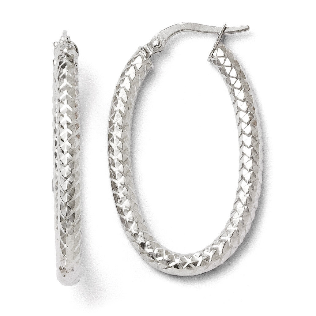 Leslie&#39;s ForeverLite Polished and Textured Earrings - 14k White Gold HB-LE462, MPN: LE462, 88395702…