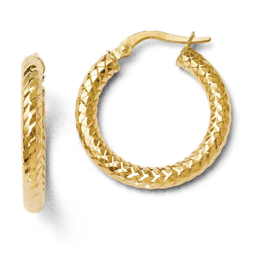 Leslie&#39;s ForeverLite Polished and Textured Hoop Earrings - 14k Gold HB-LE465, MPN: LE465, 886774268…