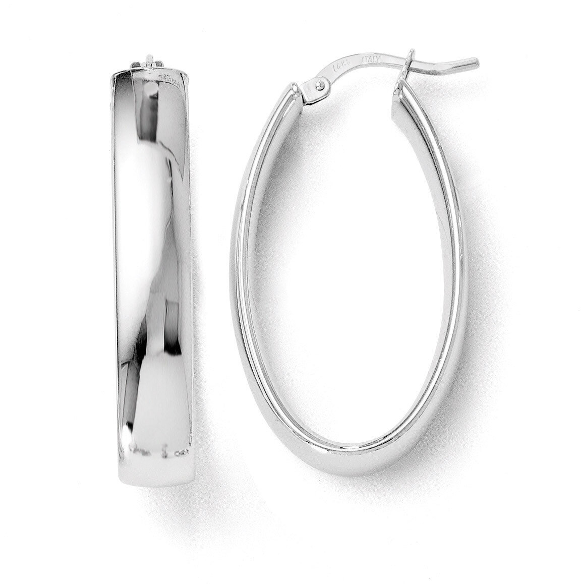 Leslie&#39;s Polished Oval Hoop Earrings - 14k White Gold HB-LE506, MPN: LE506, 883957022963