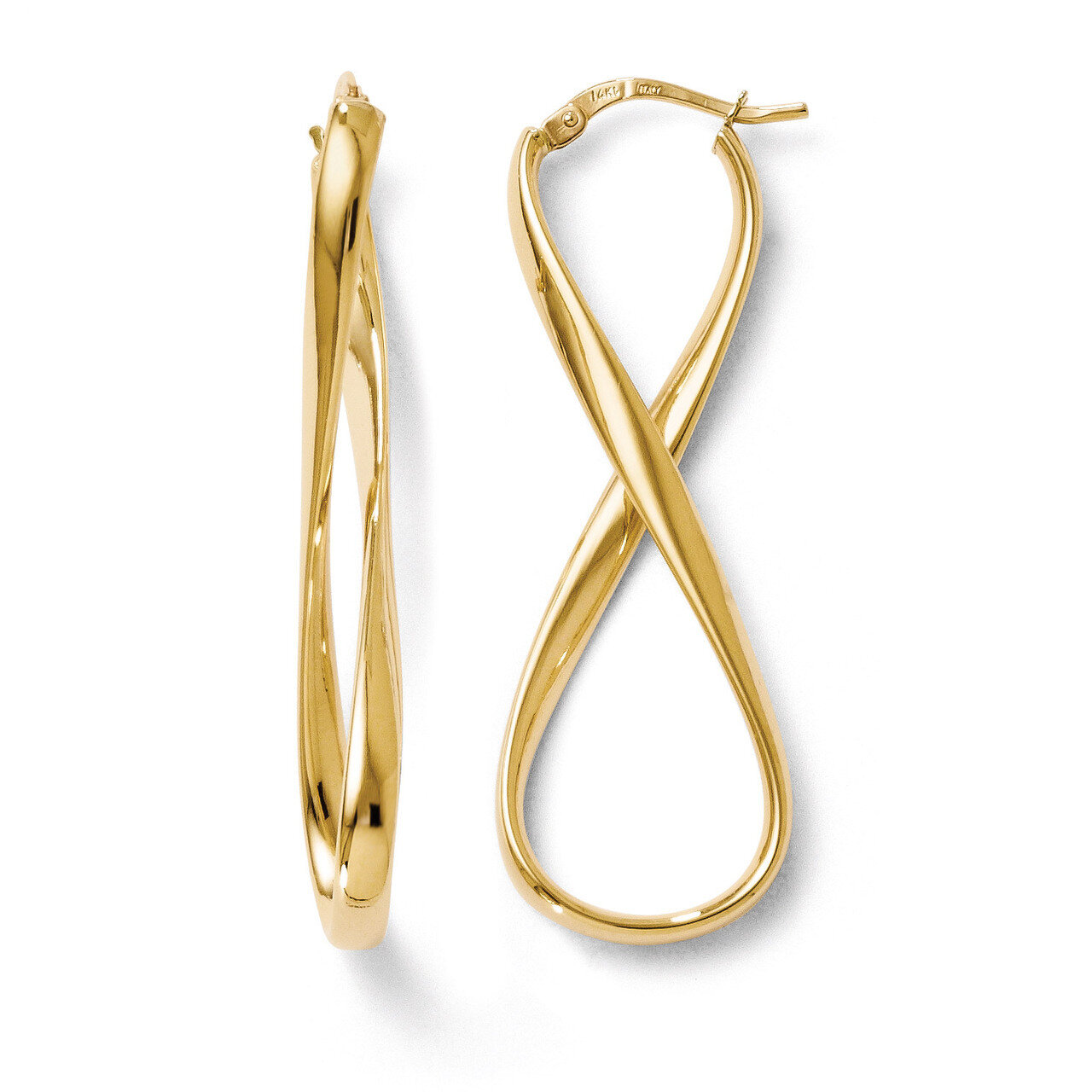 Polished Infinity Hoop Earrings - 14k Gold HB-LE562
