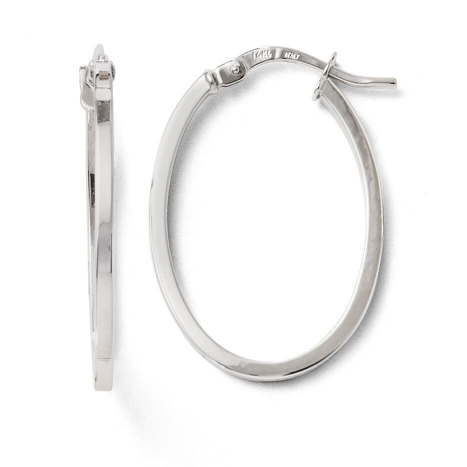 Leslie&#39;s Polished Oval Hoop Earrings - 14k White Gold HB-LE593, MPN: LE593, 883957022543