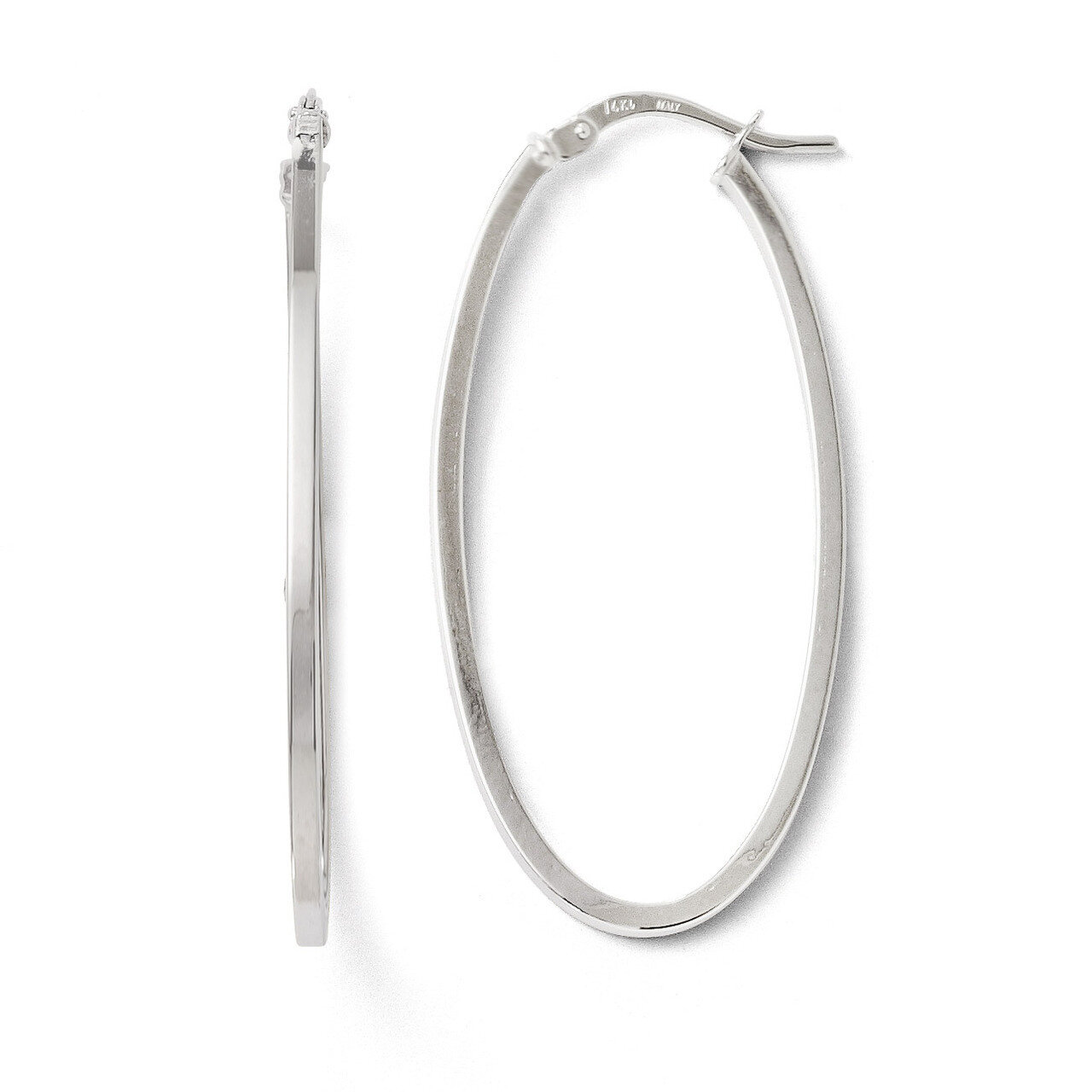 Leslie&#39;s Polished Oval Hoop Earrings - 14k White Gold HB-LE594, MPN: LE594, 883957022567