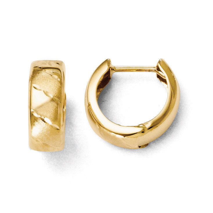 Leslie&#39;s Polished and Satin Hinged Hoop Earrings - 14k Gold HB-LE616, MPN: LE616, 886774569512