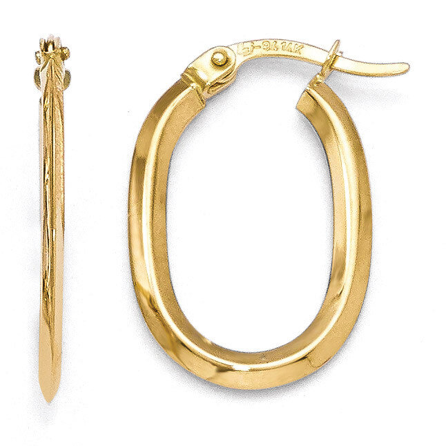 Leslie&#39;s Polished Oval Hinged Hoop Earrings - 14k Gold HB-LE648, MPN: LE648, 886774966670