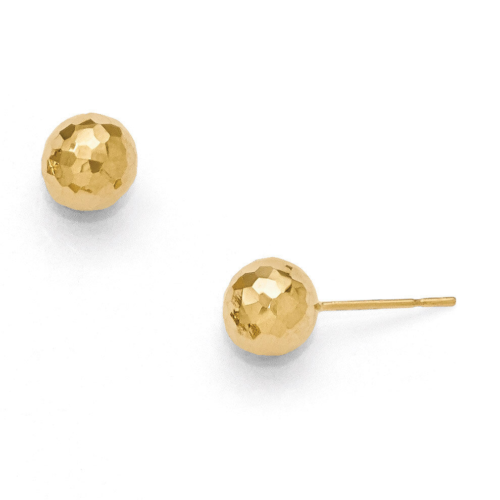 Polished Faceted Post Earrings - 14k Gold HB-LE672