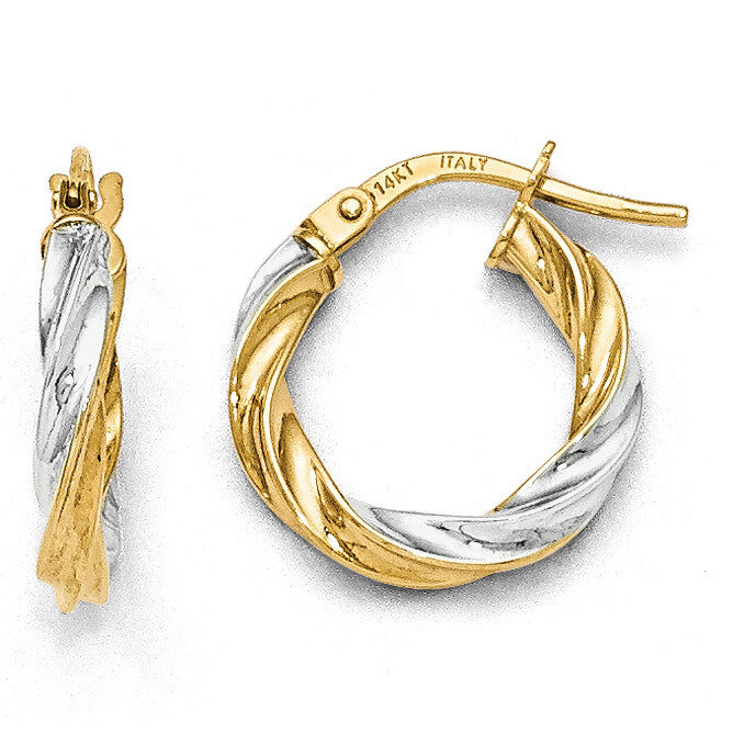 Leslie&#39;s White Rhodium Plating Polished Hoop Earrings - 14k Gold HB-LE793, MPN: LE793, 191101470790