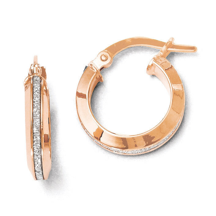 Leslie&#39;s Polished Glimmer Infused Hoop Earrings - 14k Rose Gold HB-LE876, MPN: LE876, 886774966564