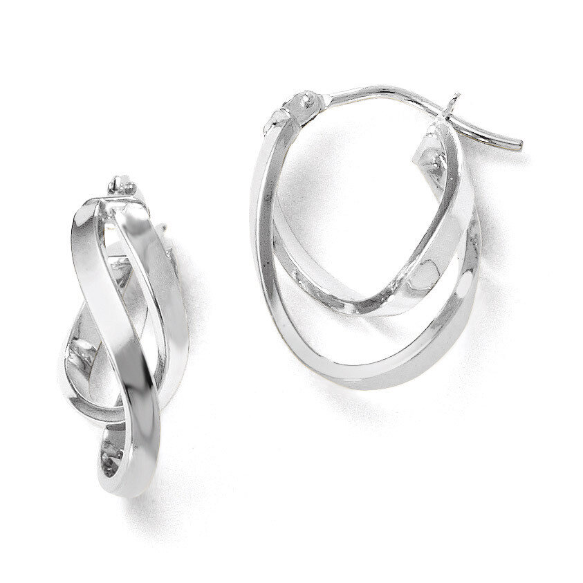 Leslie&#39;s Polished Hinged Hoop Earrings - 14k White Gold HB-LE883, MPN: LE883, 886774966625