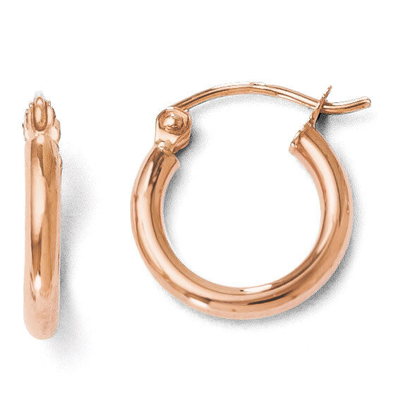 Leslie&#39;s 2mm Polished Hoop Earrings - 14k Rose Gold HB-LE884, MPN: LE884, 886774966304