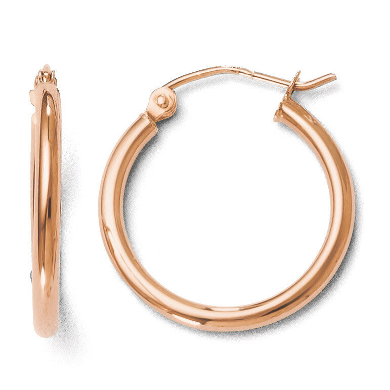 Leslie&#39;s 2mm Polished Hoop Earrings - 14k Rose Gold HB-LE885, MPN: LE885, 886774966311