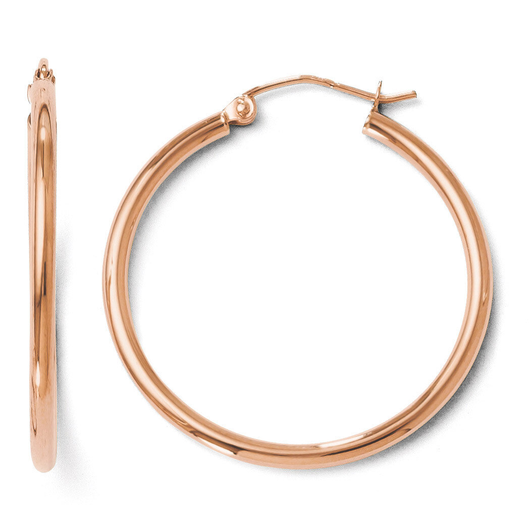 Leslie&#39;s 2mm Polished Hoop Earrings - 14k Rose Gold HB-LE887, MPN: LE887, 886774966335