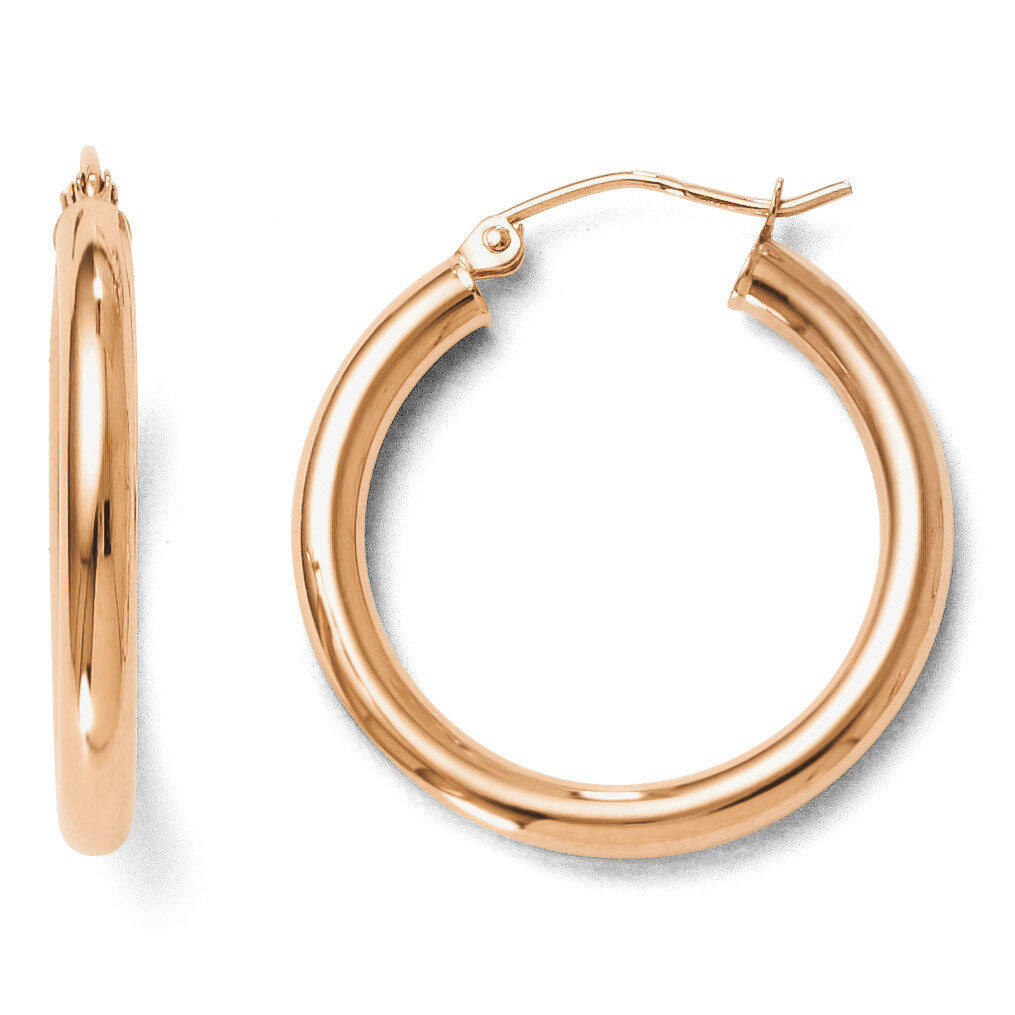 Leslie&#39;s 3mm Polished Hoop Earrings - 14k Rose Gold HB-LE890, MPN: LE890, 886774966366