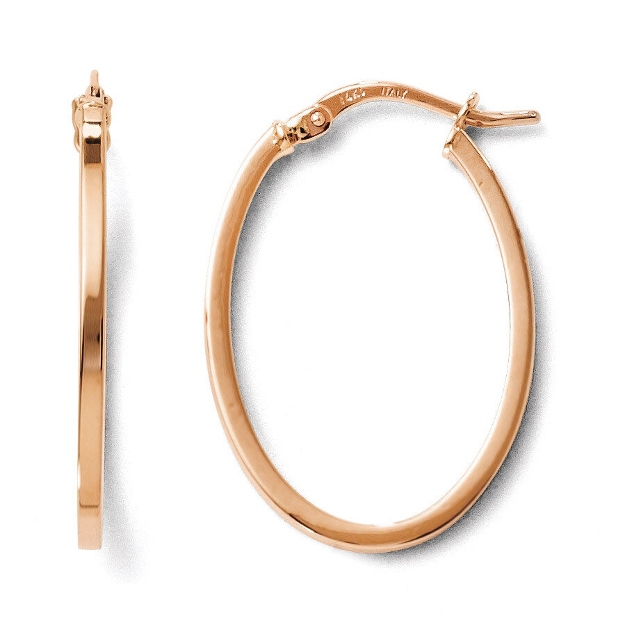 Leslie&#39;s Polished Oval Hoop Earrings - 14k Rose Gold HB-LE894, MPN: LE894, 886774966403