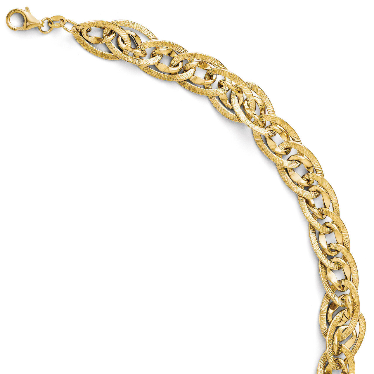 Fancy Link Bracelet 7.5 Inch - 14k Gold HB-LF102-7.5