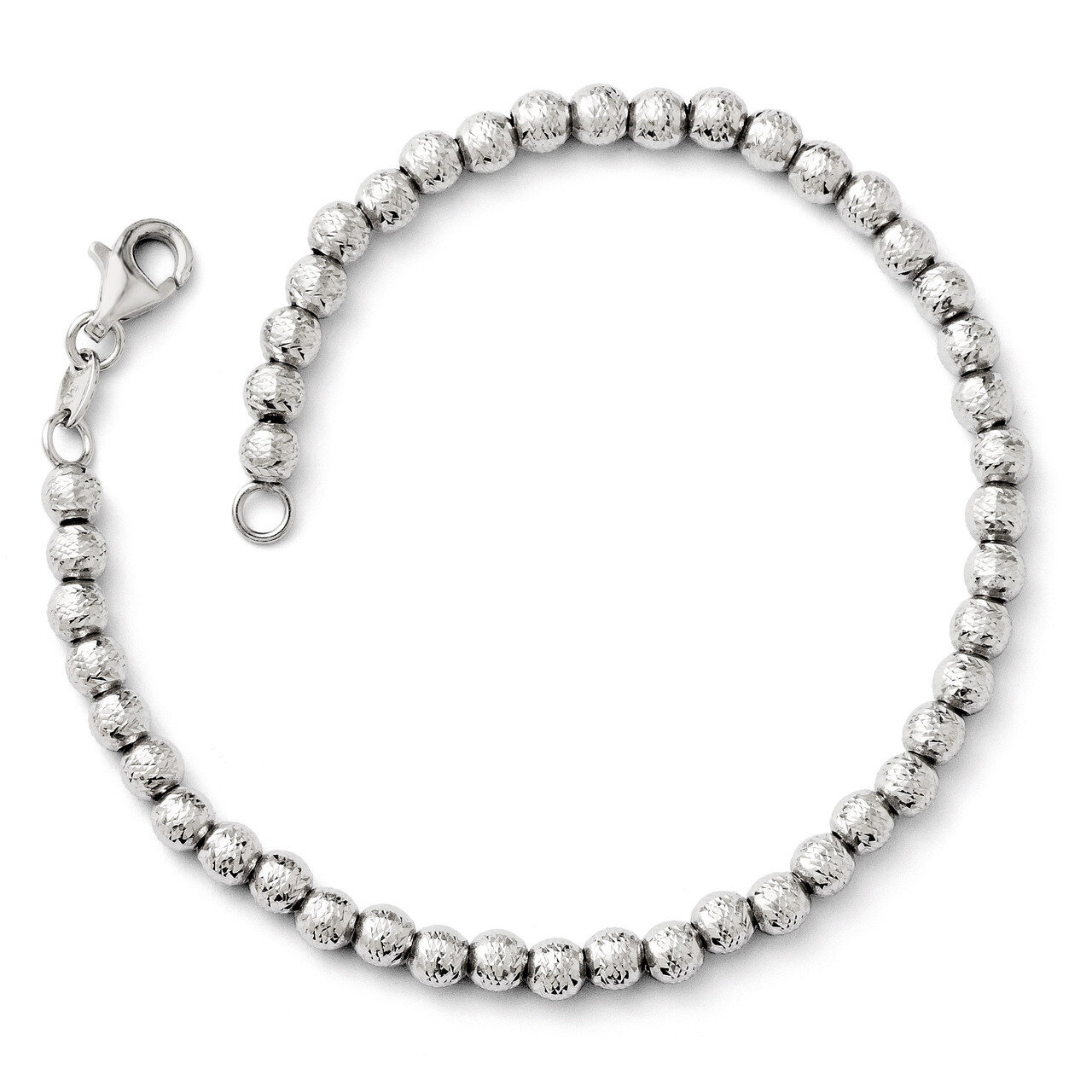 Leslie&#39;s Diamond-cut Beaded Bracelet 7.25 Inch - 14k White Gold HB-LF120-7.25, MPN: LF120-7.25, 886…