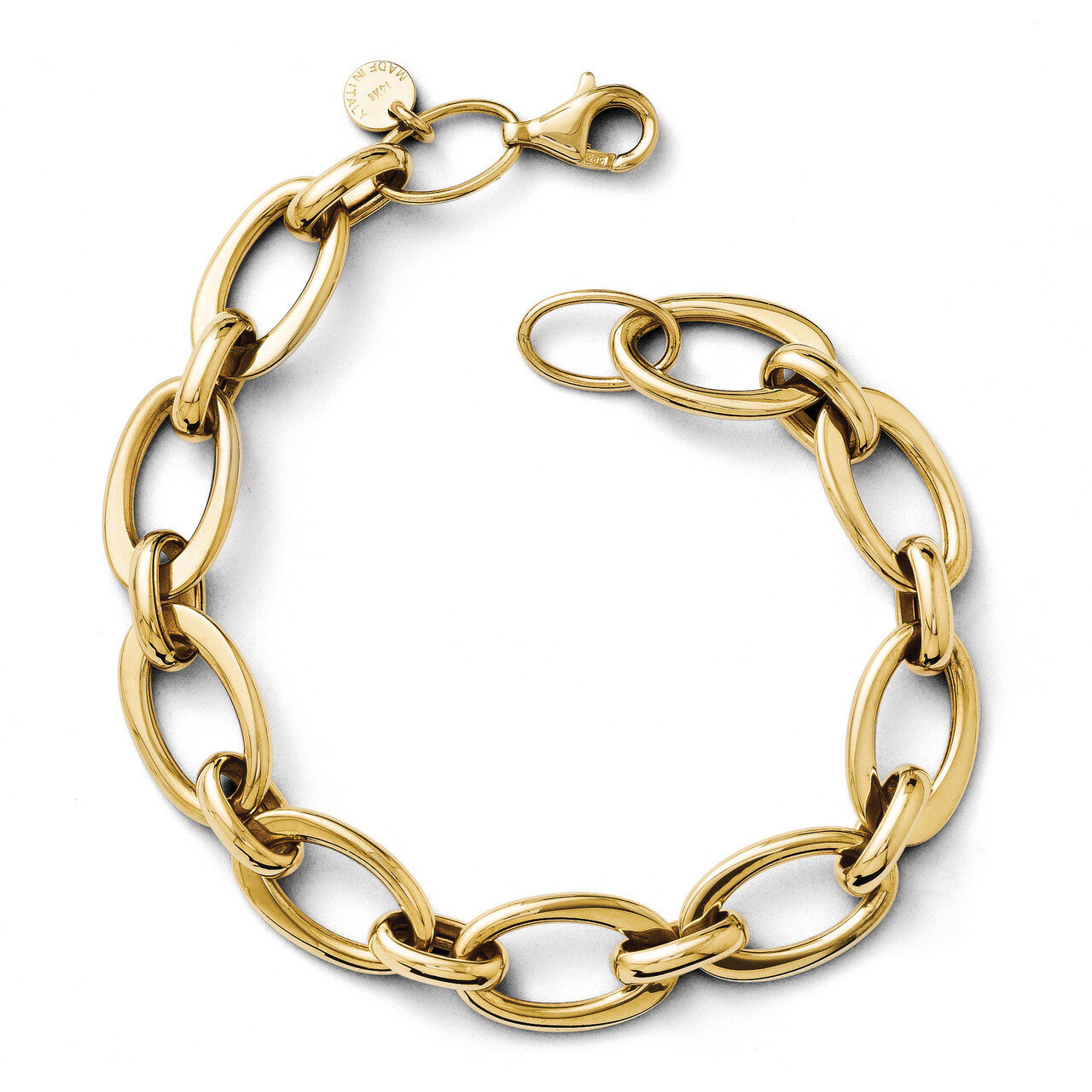 Leslie&#39;s Polished Link Bracelet 7.25 Inch - 14k Gold HB-LF122-7.25, MPN: LF122-7.25, 886774269610