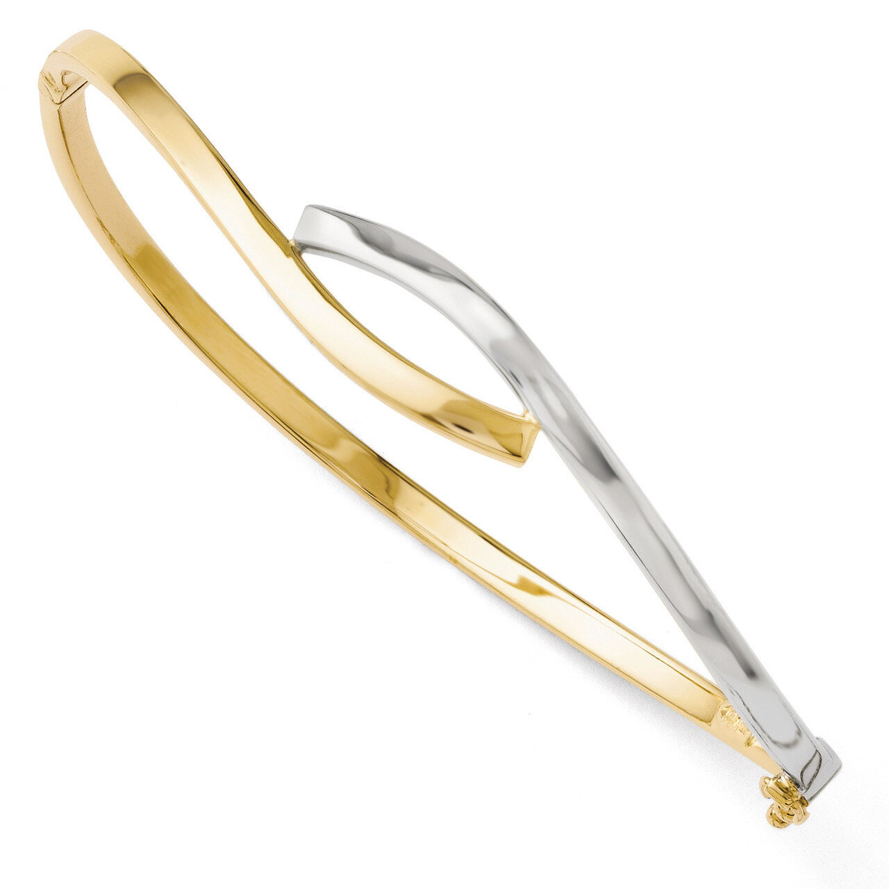 Leslie&#39;s 3.00mm Fancy Hinged Bangle - 14k Gold Two-tone HB-LF138, MPN: LF138, 886774990248