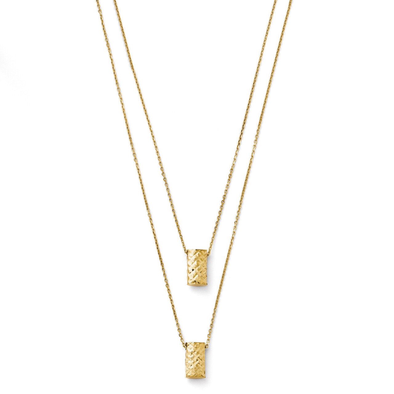 Leslie&#39;s Two Layer Diamond-cut Necklace - 14k Gold HB-LF142-18, MPN: LF142-18, 886774997469