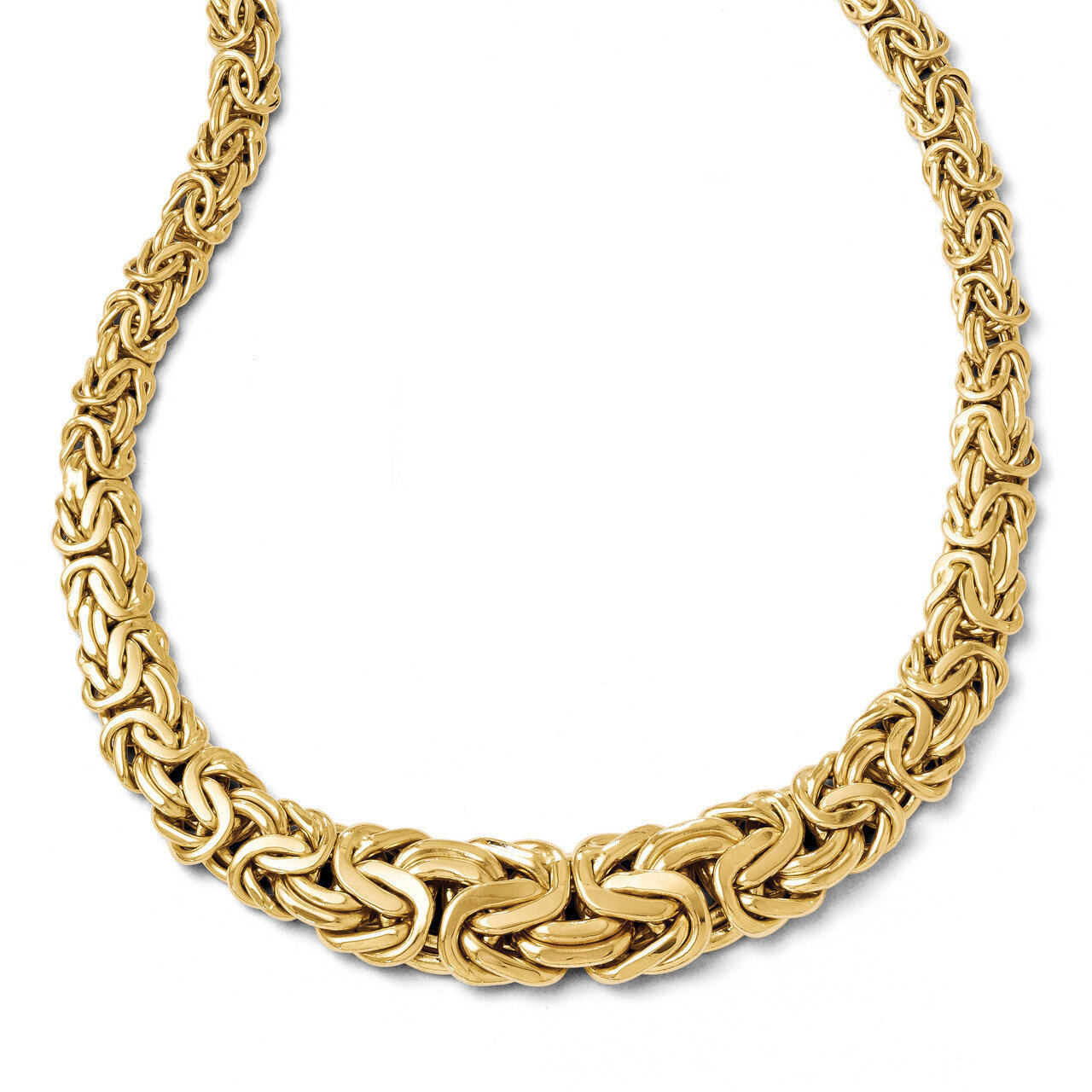 Polished Fancy Link Necklace - 14k Gold HB-LF179-17