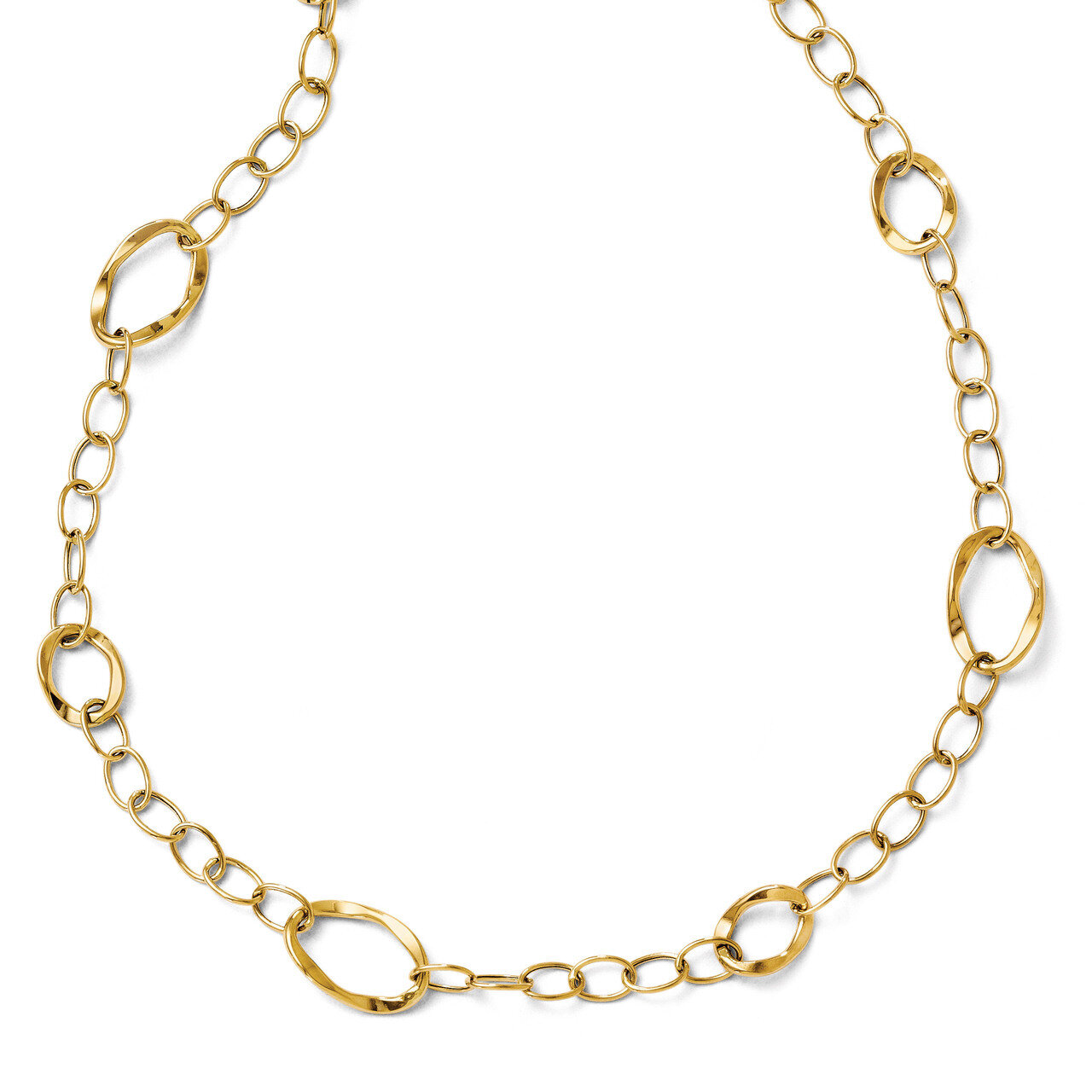 Leslie&#39;s Polished Fancy Link with 2 Inch Extension Necklace - 14k Gold HB-LF226-17, MPN: LF226-17, …