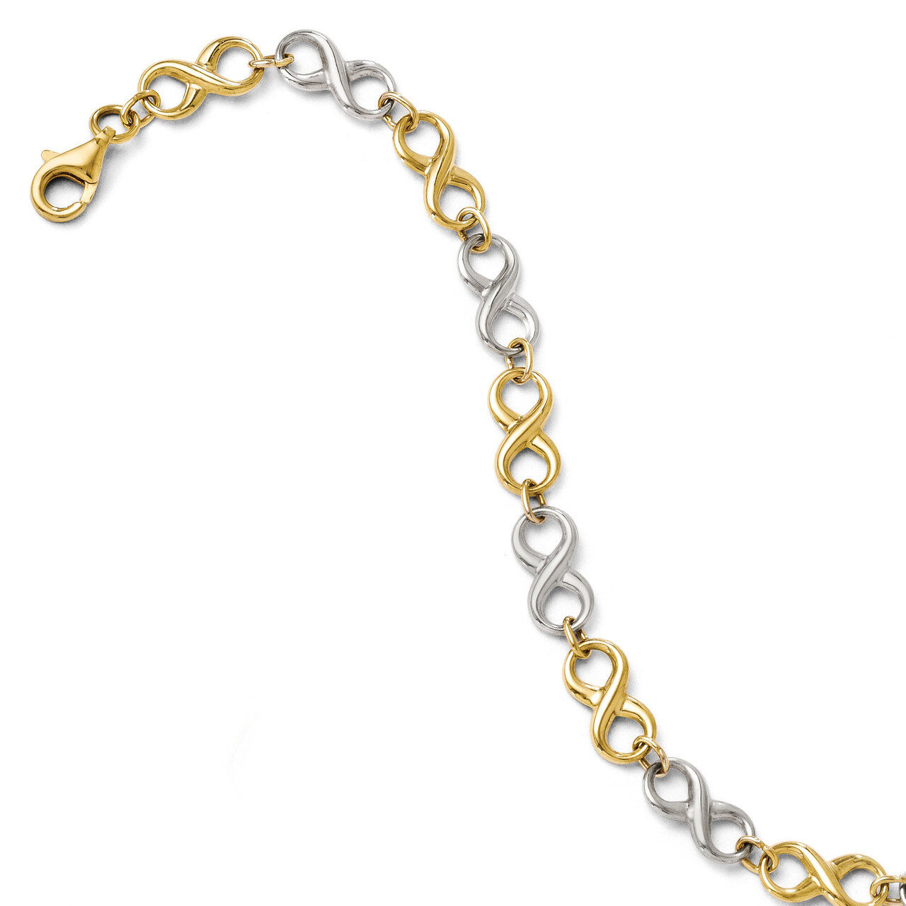 Polished Bracelet 7.25 Inch - 14k Gold Two-tone HB-LF258-7.25