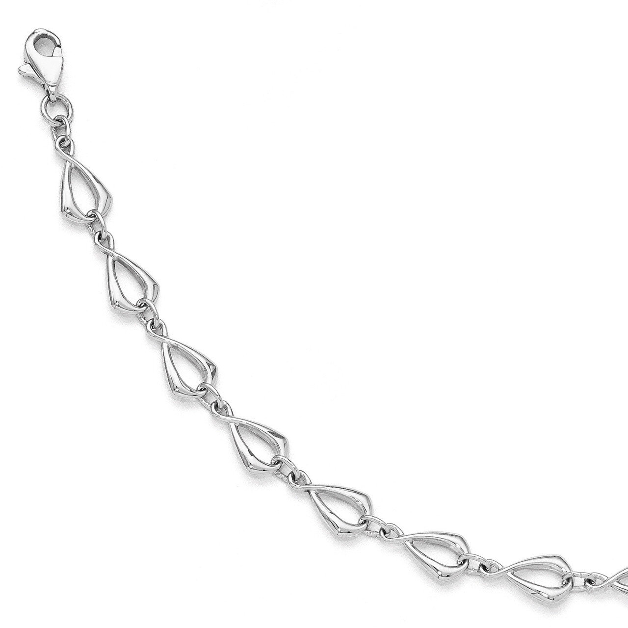 Polished Link Bracelet 7.5 Inch - 14k White Gold HB-LF286-7.5