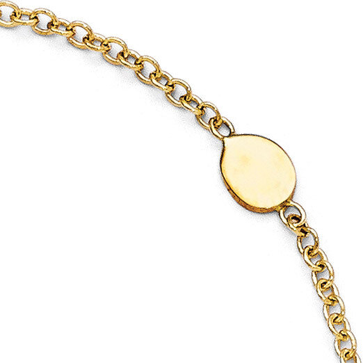 Polished Anklet with 1 Inch Extension - 14k Gold HB-LF291-10