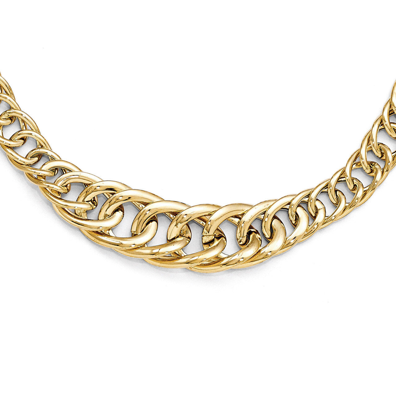 Polished Facny Link Necklace - 14k Gold HB-LF381-18