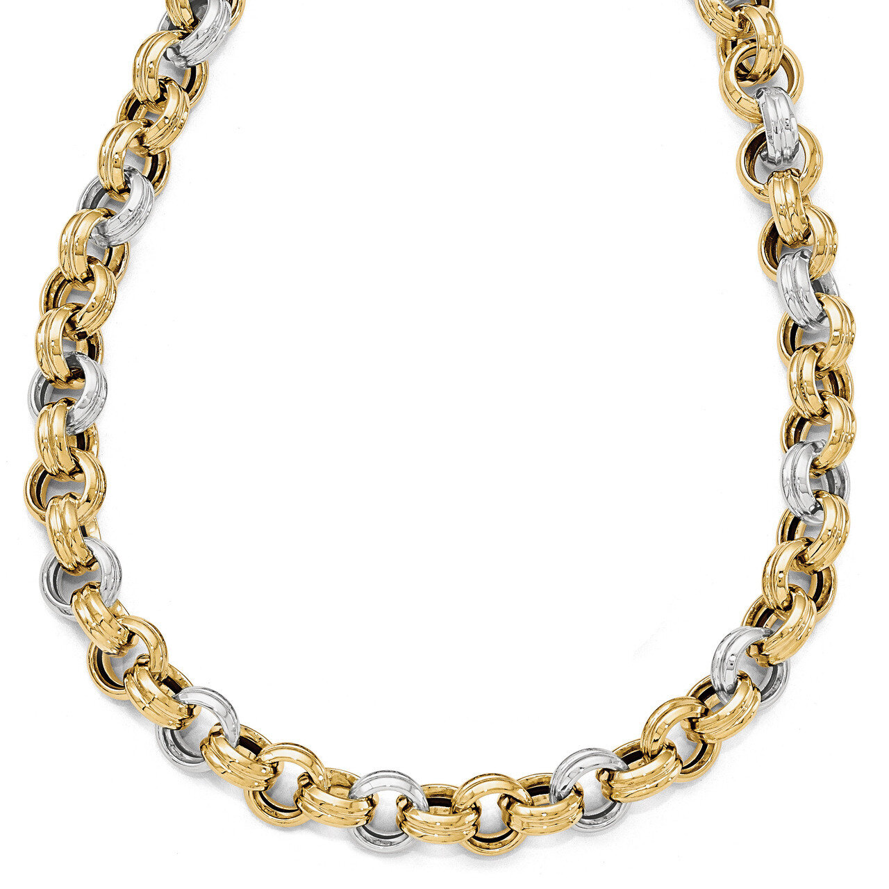 Leslie&#39;s Polished Fancy Necklace - 14k Gold Two-tone HB-LF427-18, MPN: LF427-18, 886774967400