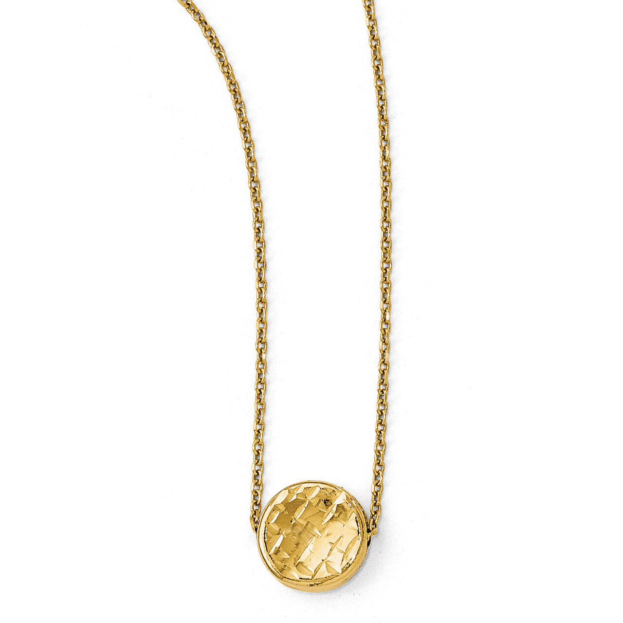 Leslie&#39;s Polished Diamond-cut Round Necklace - 14k Gold HB-LF434-17, MPN: LF434-17, 191101468872