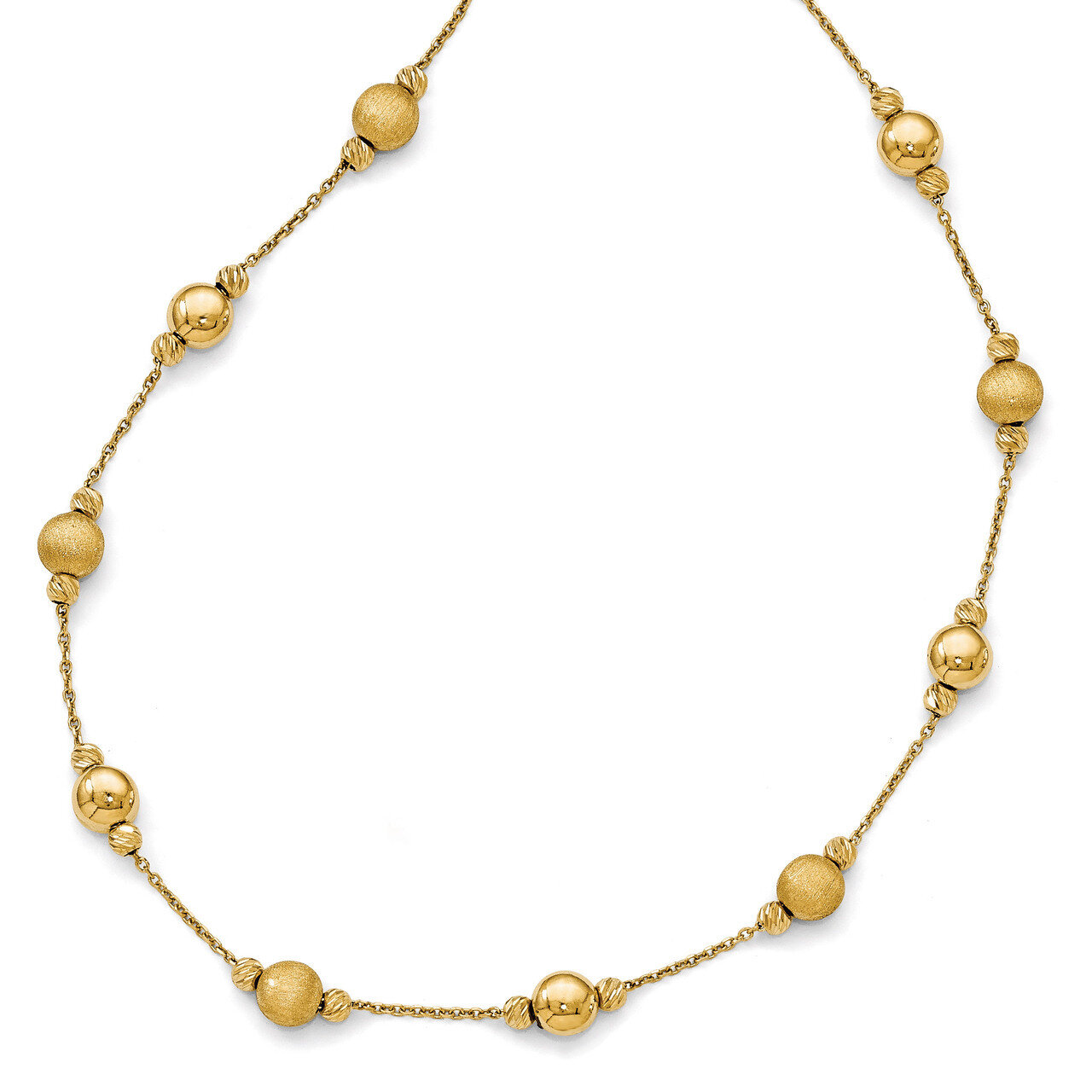Leslie&#39;s Diamond-cut Scratch Finish Polished Necklace - 14k Gold HB-LF441-17, MPN: LF441-17, 886774…
