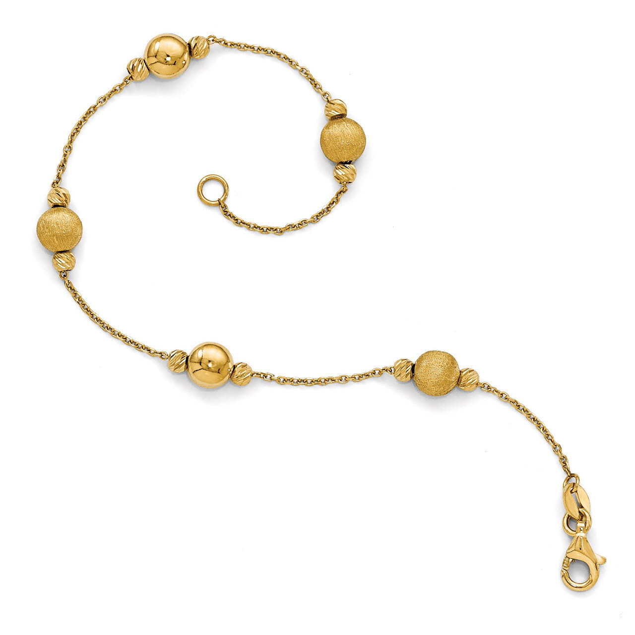 Leslie&#39;s Diamond-cut Scratch Finish Polished Bracelet 7.5 Inch - 14k Gold HB-LF441-7.5, MPN: LF441-…
