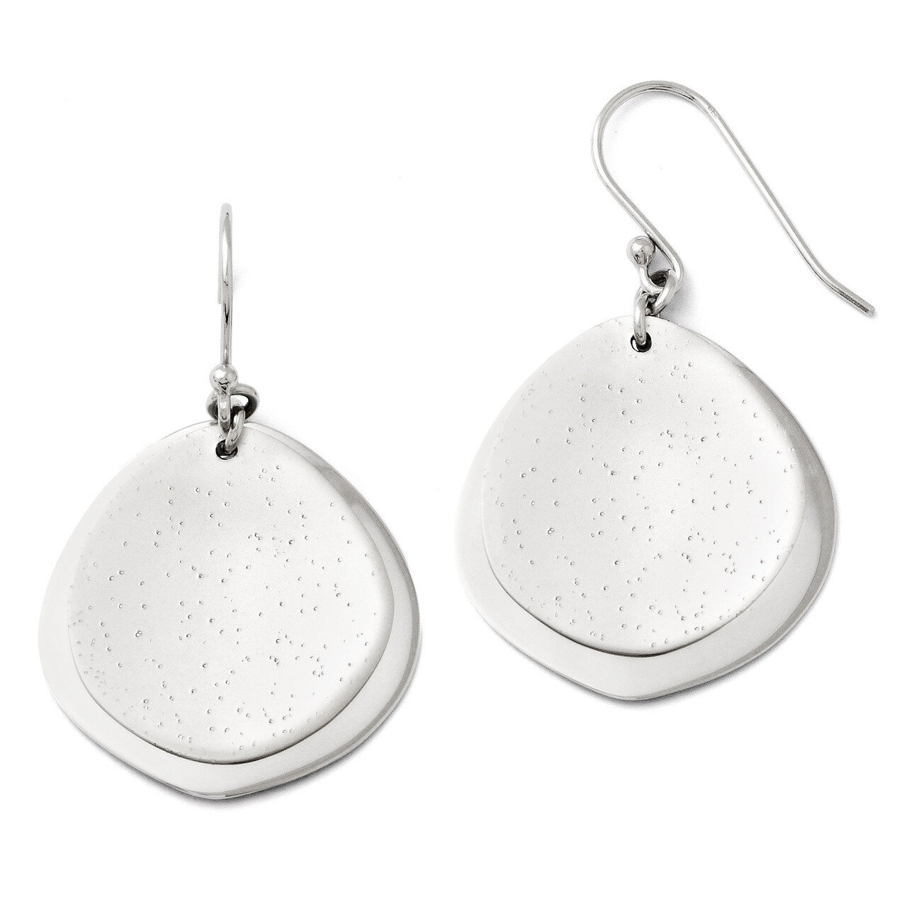 Leslie&#39;s Rhodium-plated Radiant Essence Polished Earrings - Sterling Silver HB-QLE125, MPN: QLE125,…